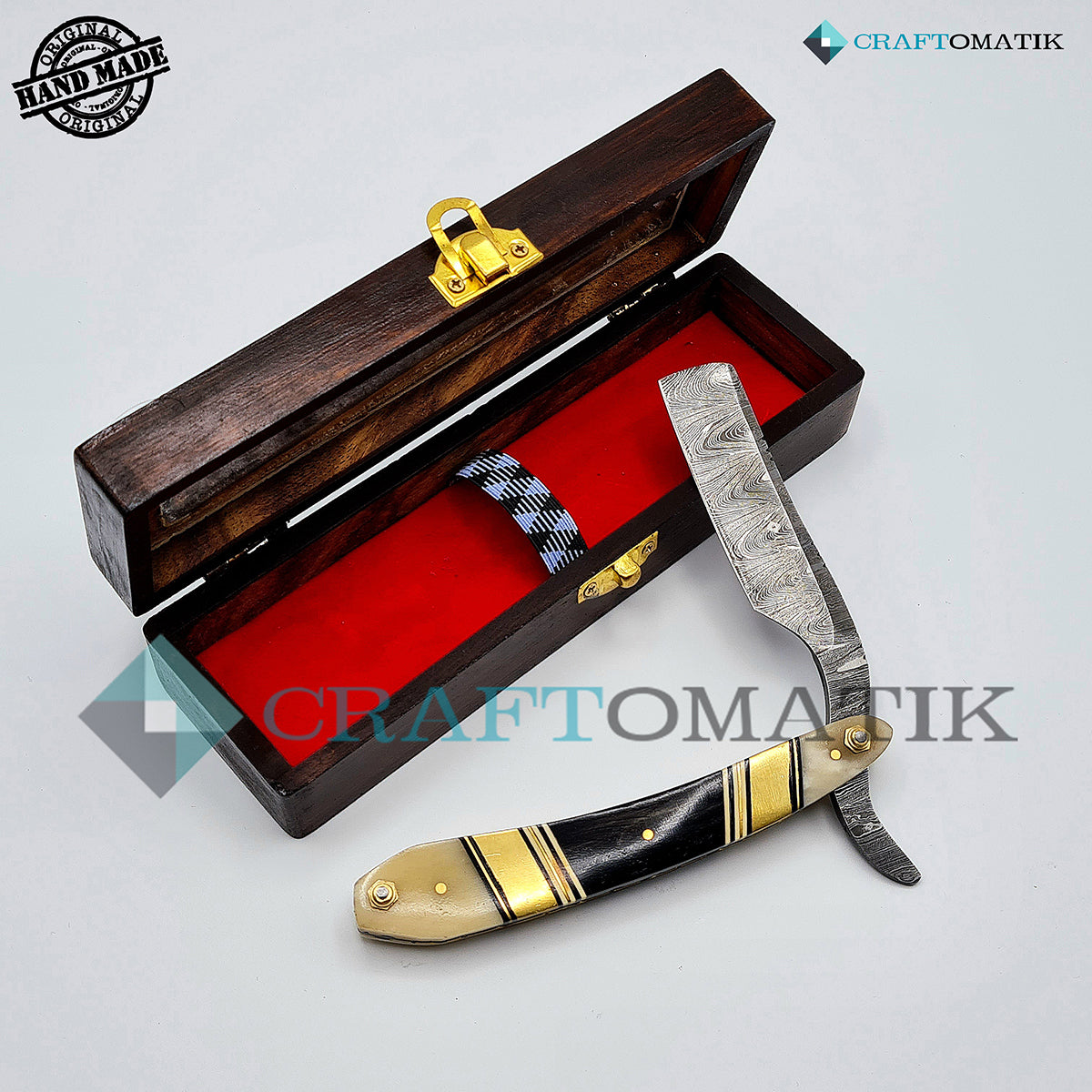 Damascus Steel Barber Razor Giftset - DBR58