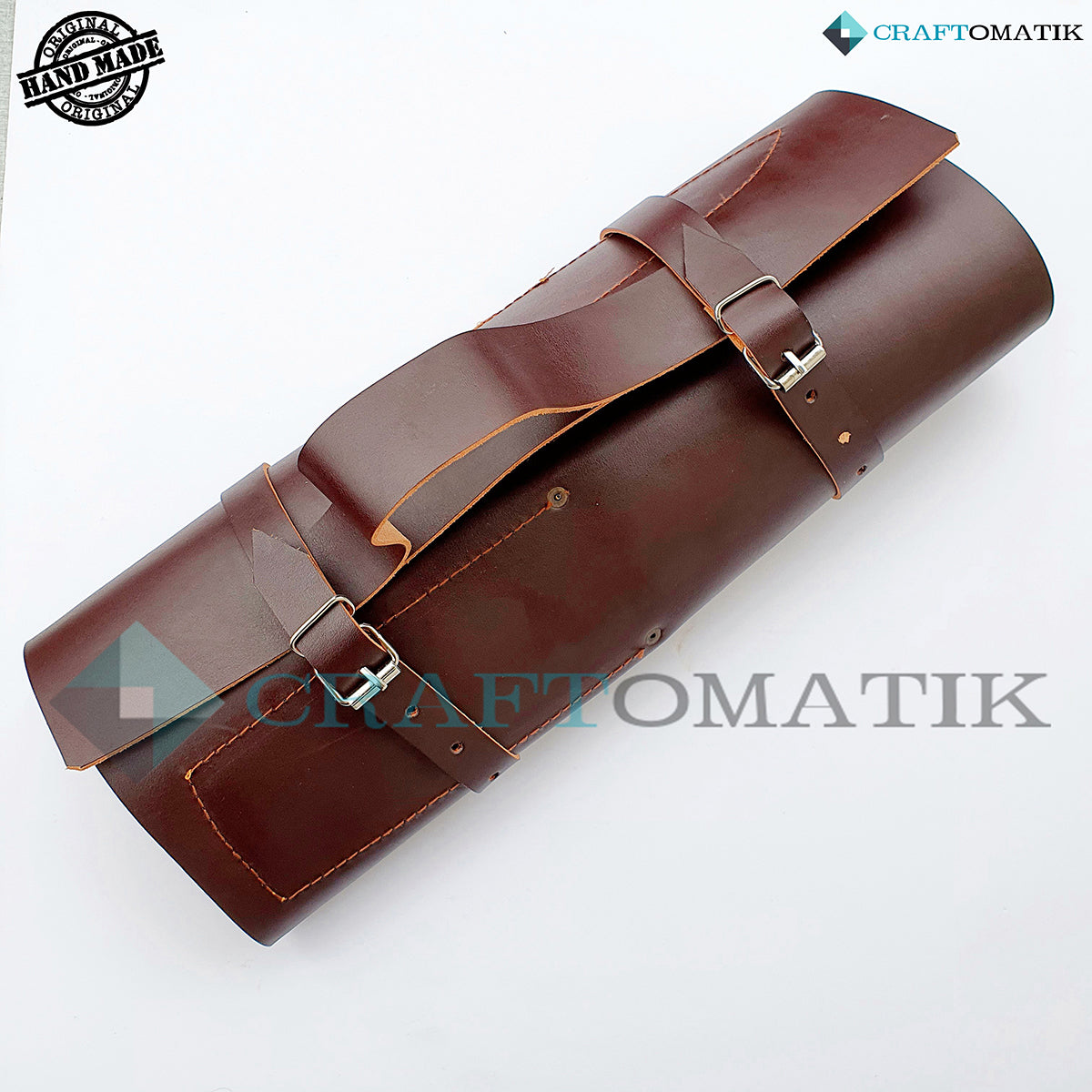 Damascus Chef Knife Set | Kitchen knives Set Camping Grill Cutlery Gift set with Leather Roll Bag | Damascus Steel 1095 + 15N20 | KK01