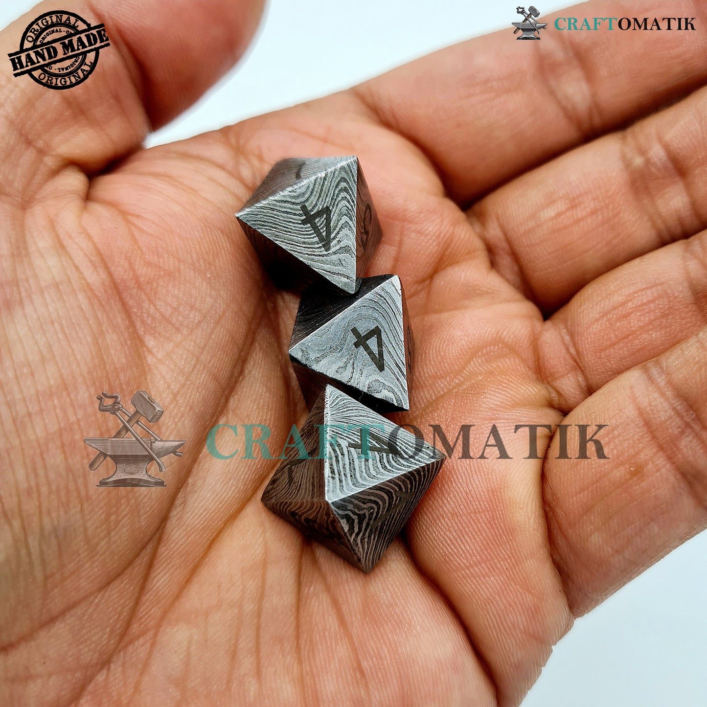 Damascus DnD Dice D8 | Handmade Casino Dice | Damascus Steel Cube| 22mm 8-sided | Decoration Steel Dice