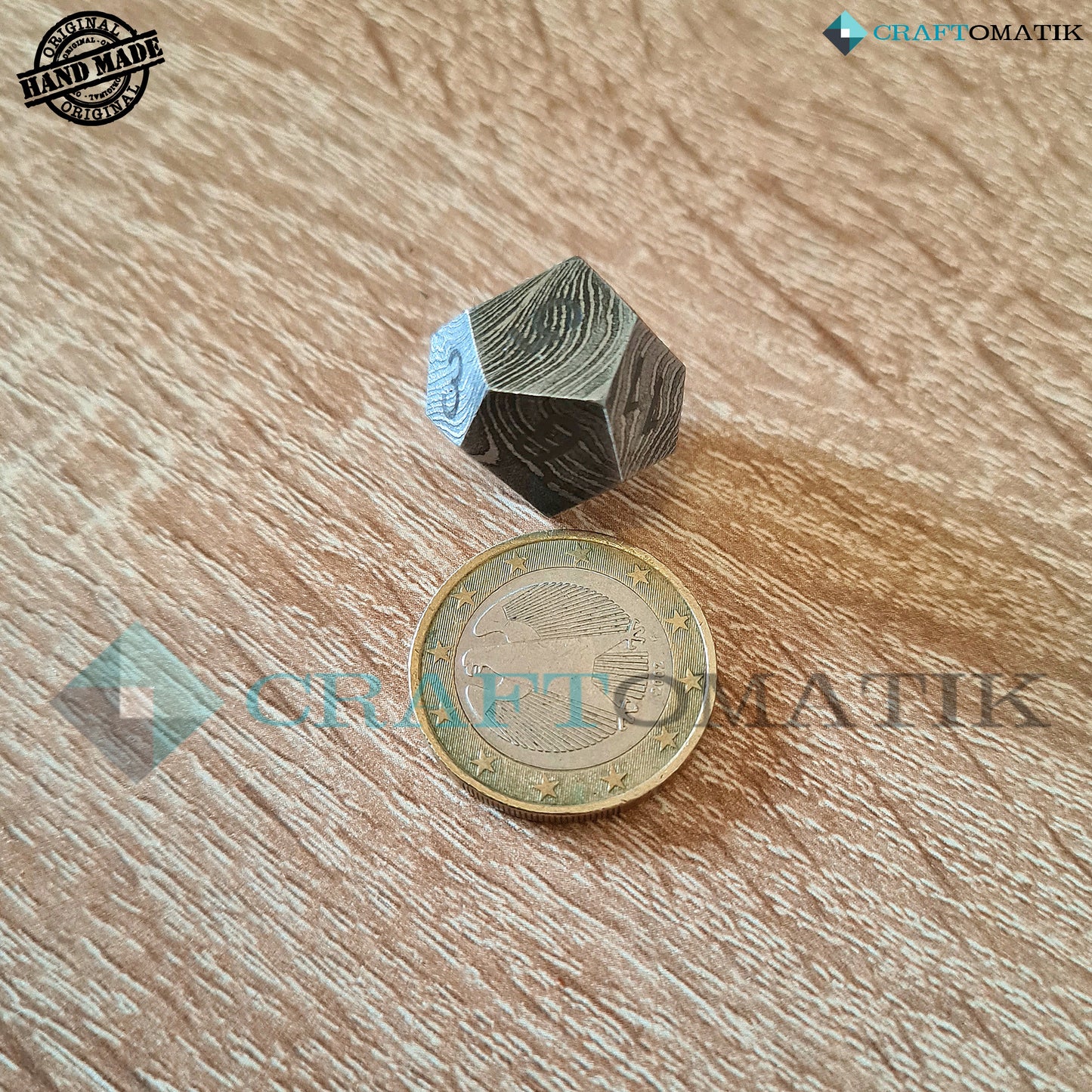 Damascus DnD Dice D12 | Handmade Casino Dice | Damascus Steel Cube| 20mm 12-sided | Decoration Steel Dice