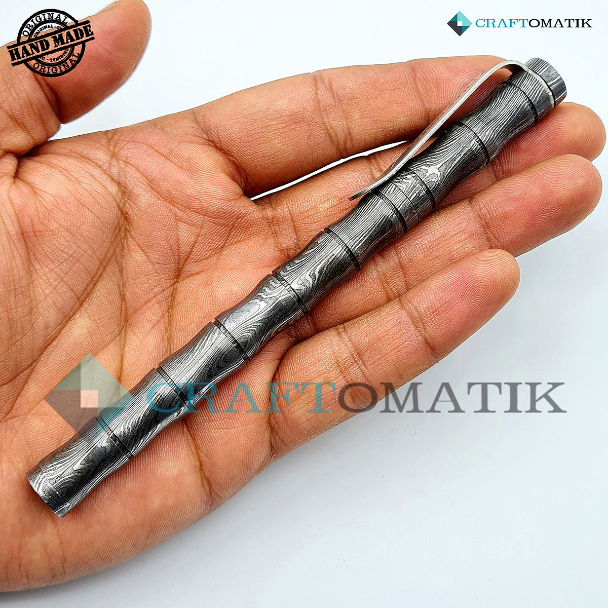 Damaszener Stahl Kugelschreiber Geschenkset | Handgefertigtes Stiftset aus Damaszener Stahl | DP05