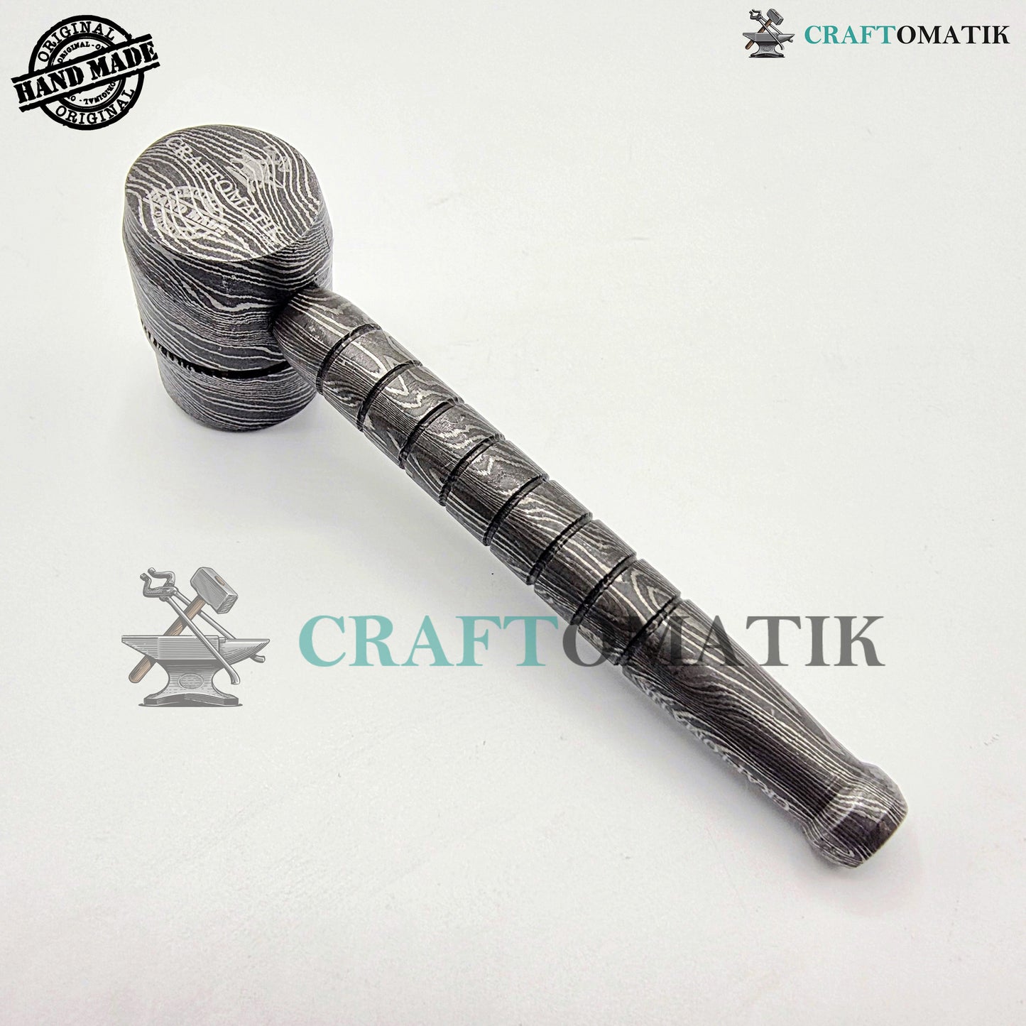 Damascus Steel Smoking Pipe | Handcrafted Tobacco Pipe Gift for Smokers | Royal Home Decor | Collector item for Smokers | Damascus Pipe | DSP04