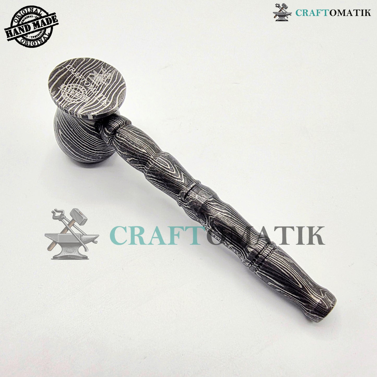 Damascus Steel Smoking Pipe | Handcrafted Tobacco Pipe Gift for Smokers | Royal Home Decor | Collector item for Smokers | Damascus Pipe | DSP05