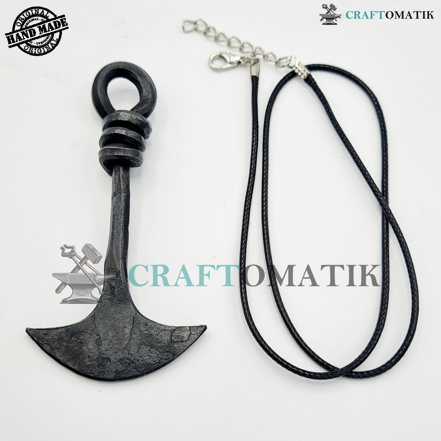 Mittelalterliches Amulett | Handgefertigter Wikinger-Anhänger | Keltisches Medaillon aus Schmiedeeisen | Ankerform | HFA01