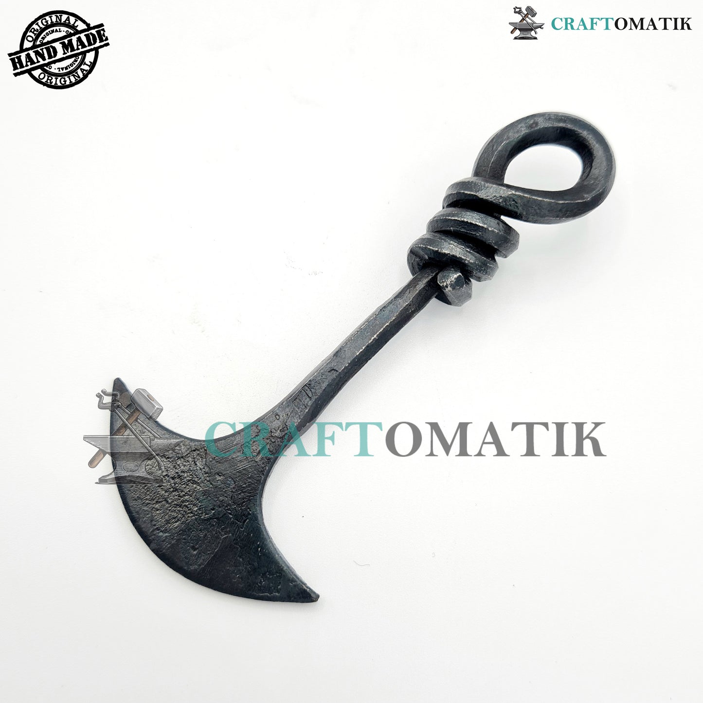 Mittelalterliches Amulett | Handgefertigter Wikinger-Anhänger | Keltisches Medaillon aus Schmiedeeisen | Ankerform | HFA01