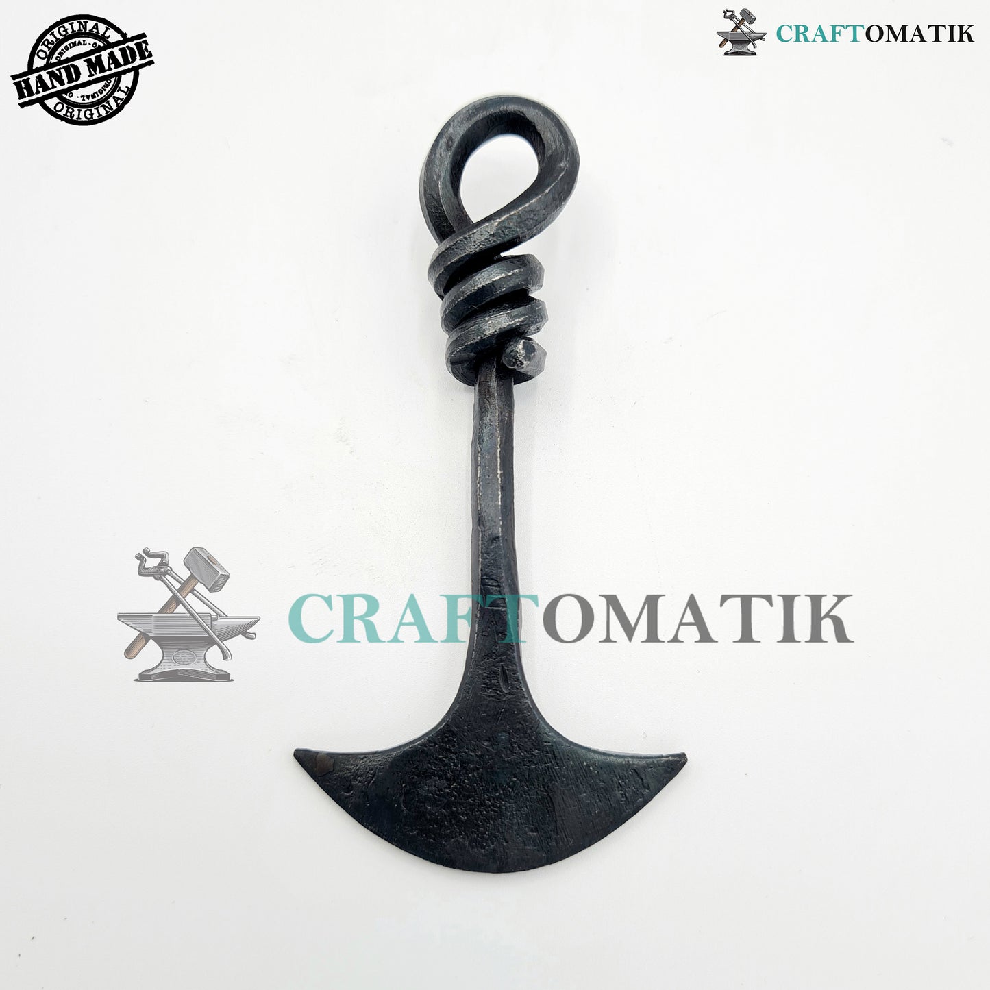Mittelalterliches Amulett | Handgefertigter Wikinger-Anhänger | Keltisches Medaillon aus Schmiedeeisen | Ankerform | HFA01
