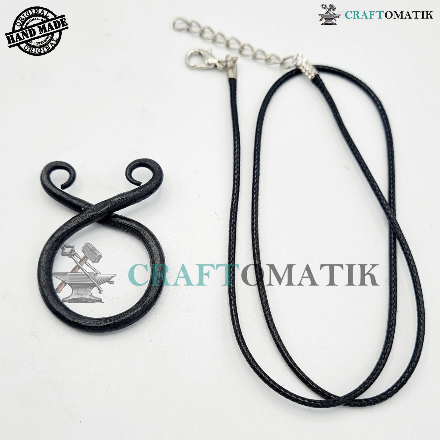 Mittelalterliches Amulett | Handgefertigter Wikinger-Anhänger | Keltisches Medaillon aus Schmiedeeisen | Runde Form | HFA02