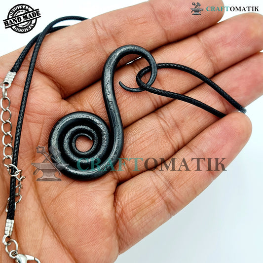 Medieval Amulet | Handmade Viking pendant | Wrought Iron Celtic Locket | Snail shape | HFA05