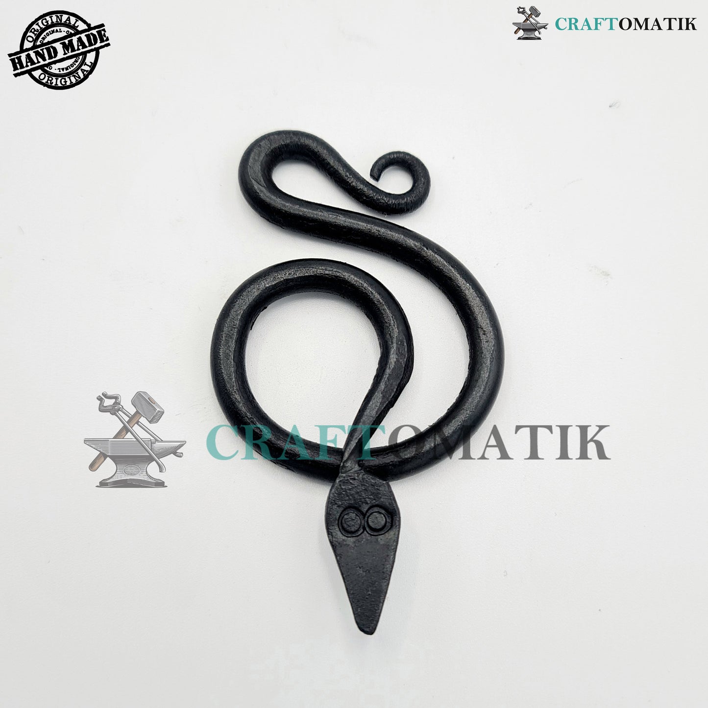 Mittelalterliches Amulett | Handgefertigter Wikinger-Anhänger | Keltisches Medaillon aus Schmiedeeisen | Schlangenform | HFA07