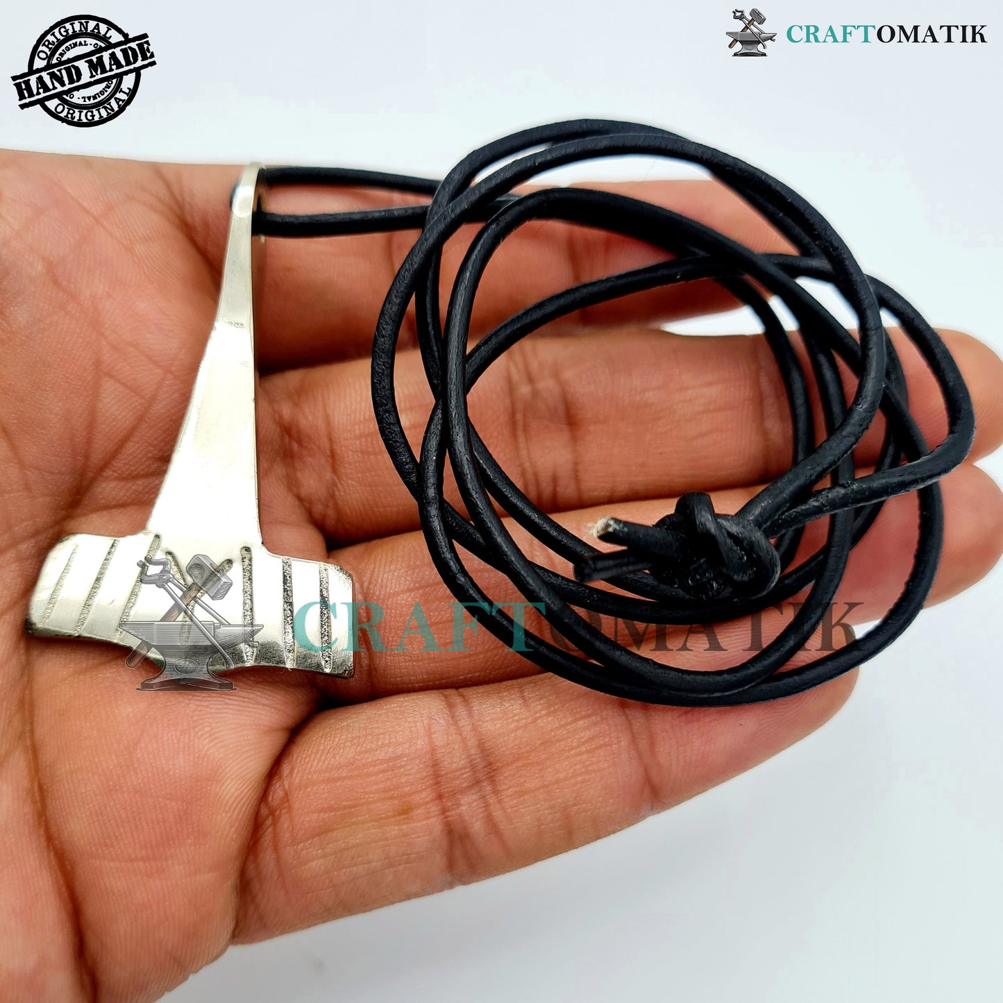 Medieval Amulet | Handmade Viking pendant | White Copper Celtic Locket | Anchor form | HFA19-S