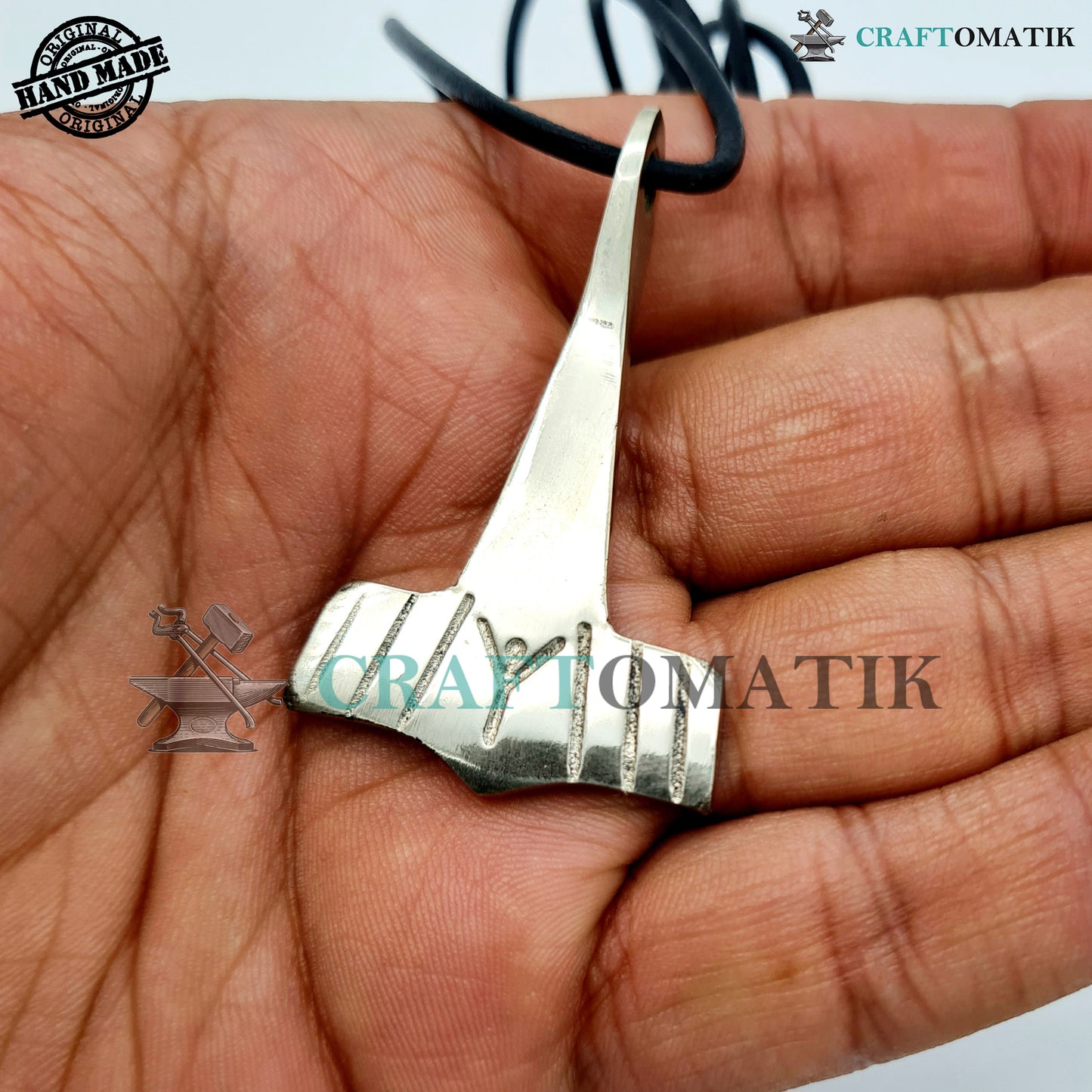 Medieval Amulet | Handmade Viking pendant | White Copper Celtic Locket | Anchor form | HFA19-S