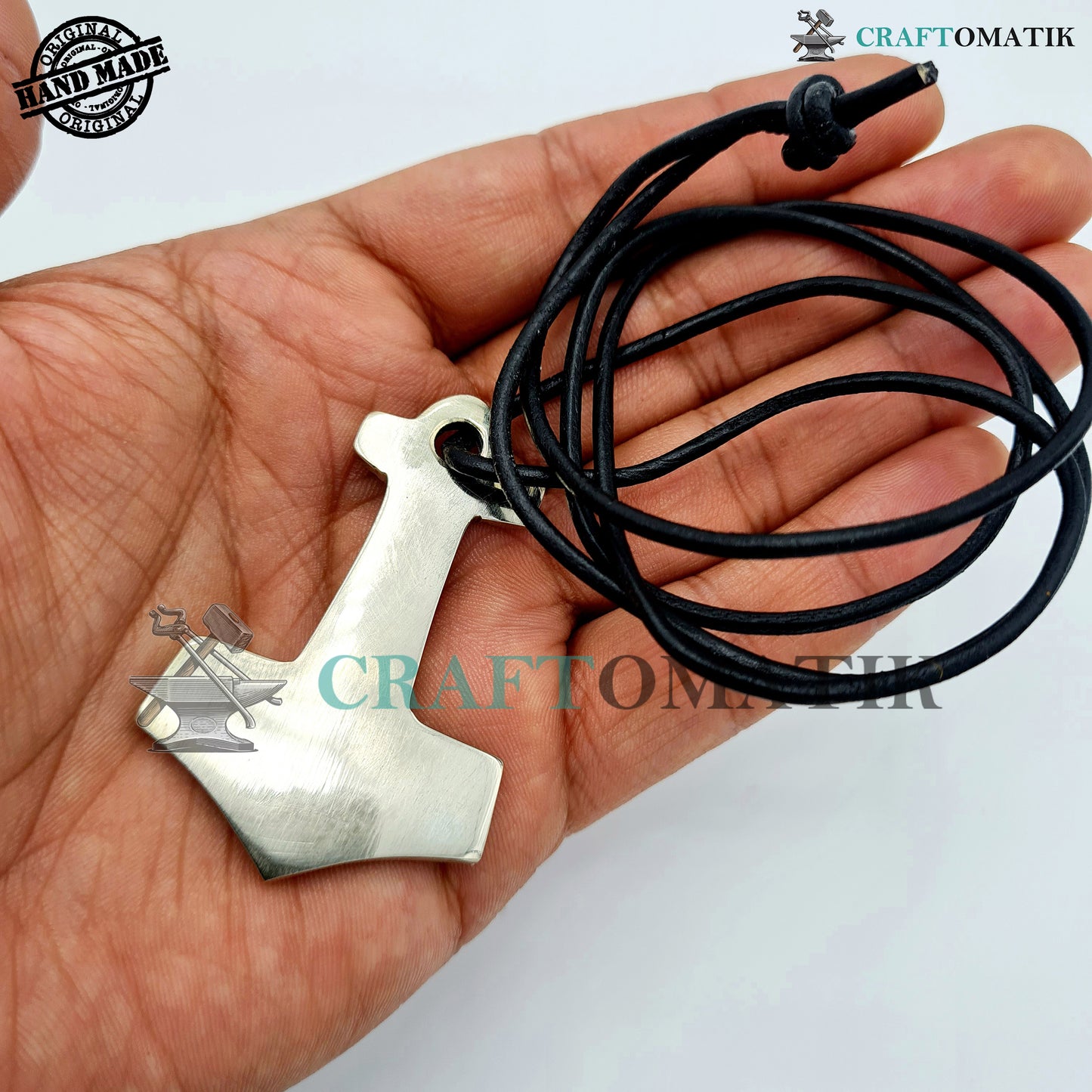 Medieval Amulet | Handmade Viking pendant | White Copper Celtic Locket | Anchor form | HFA20-S