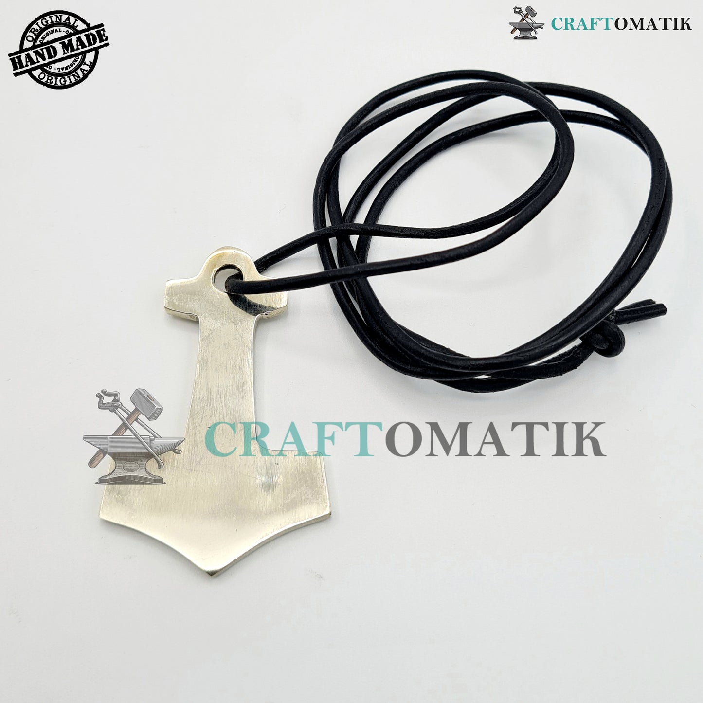 Medieval Amulet | Handmade Viking pendant | White Copper Celtic Locket | Anchor form | HFA20-S