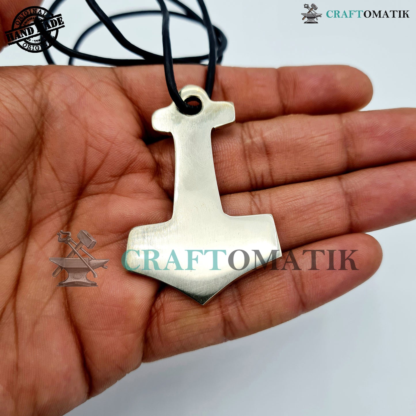 Medieval Amulet | Handmade Viking pendant | White Copper Celtic Locket | Anchor form | HFA20-S
