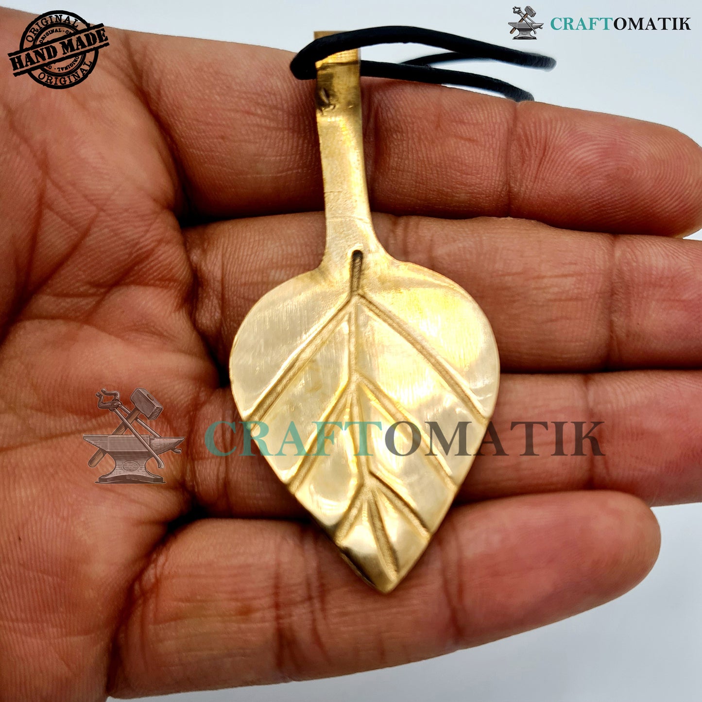 Medieval Amulet | Handmade Viking pendant | Red Copper Celtic Locket | Leaf form | HFA21-G