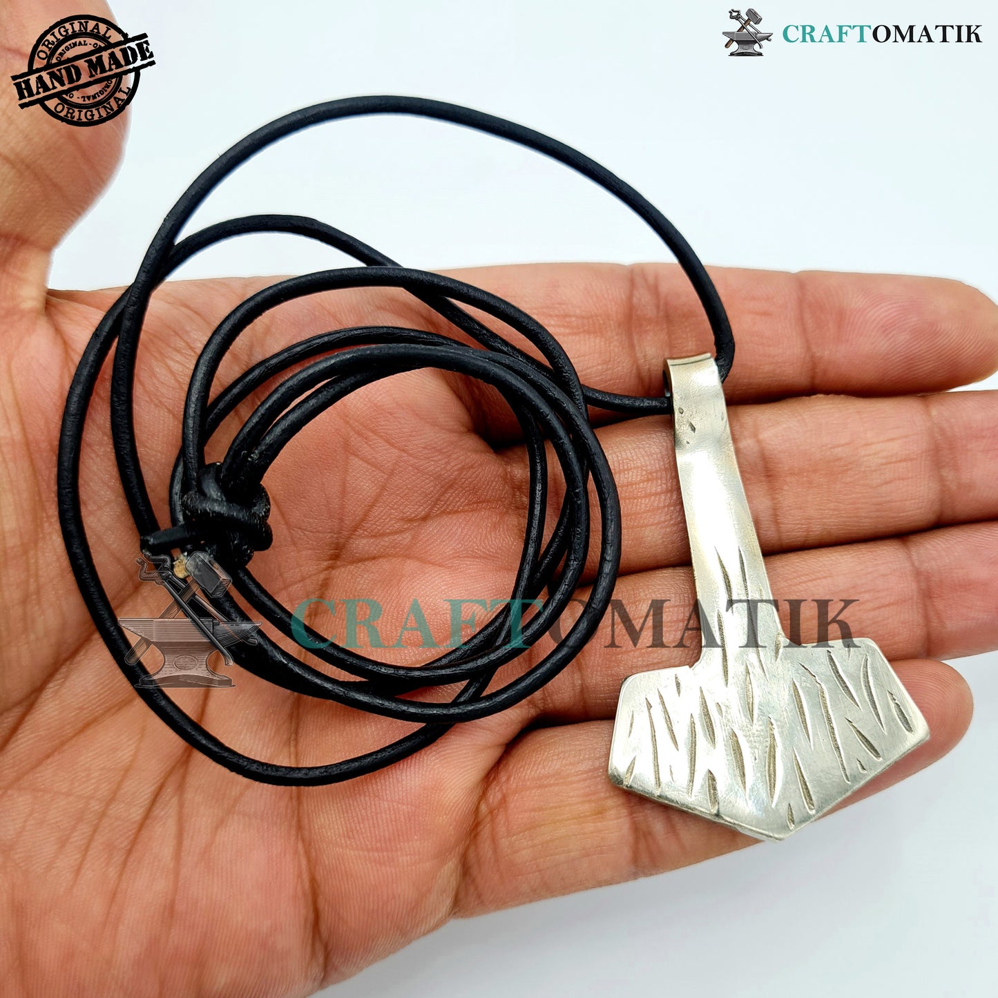 Medieval Amulet | Handmade Viking pendant | White Copper Celtic Locket | Anchor form | HFA22-S