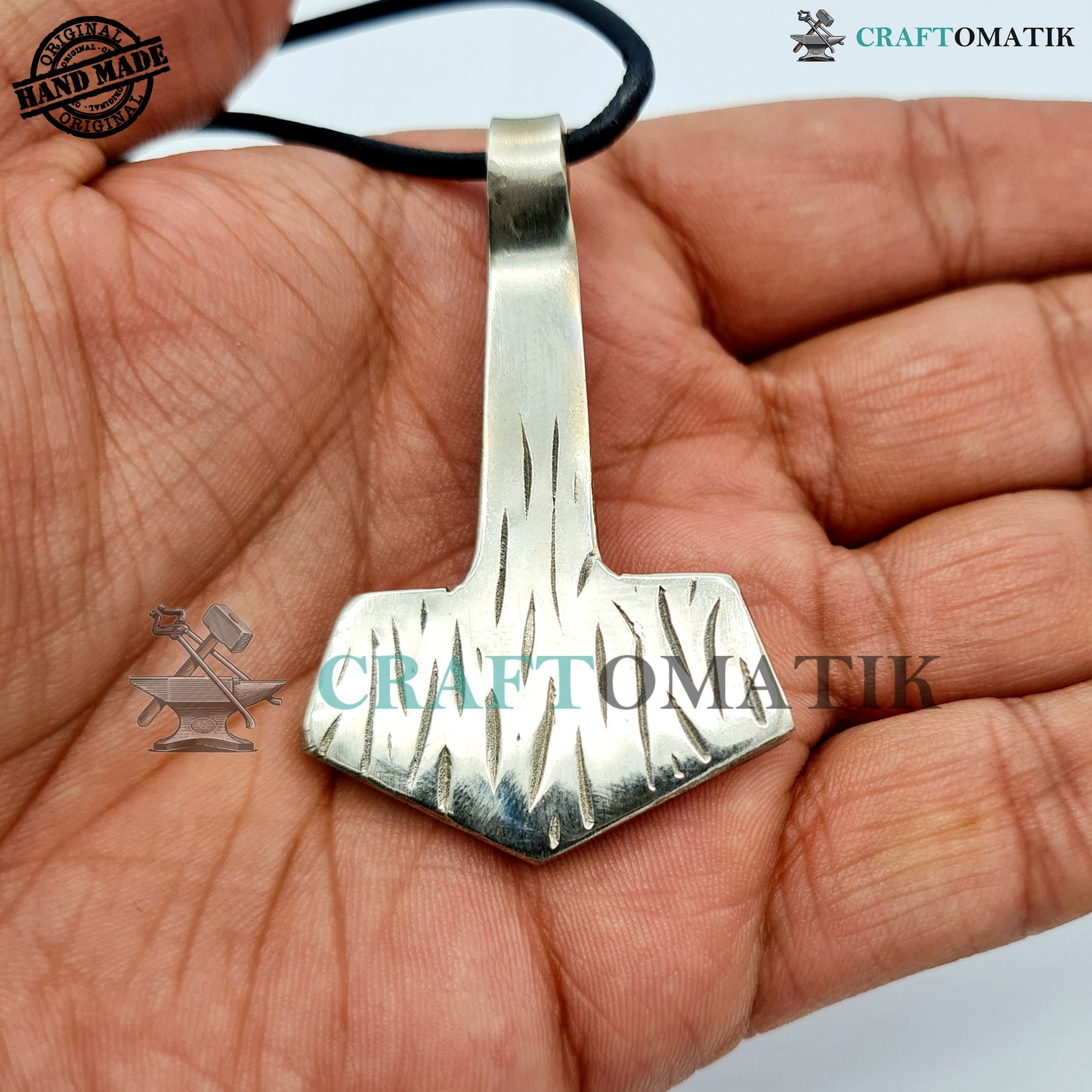 Medieval Amulet | Handmade Viking pendant | White Copper Celtic Locket | Anchor form | HFA22-S