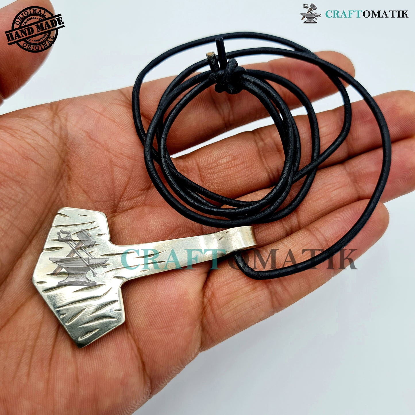 Medieval Amulet | Handmade Viking pendant | White Copper Celtic Locket | Anchor form | HFA22-S