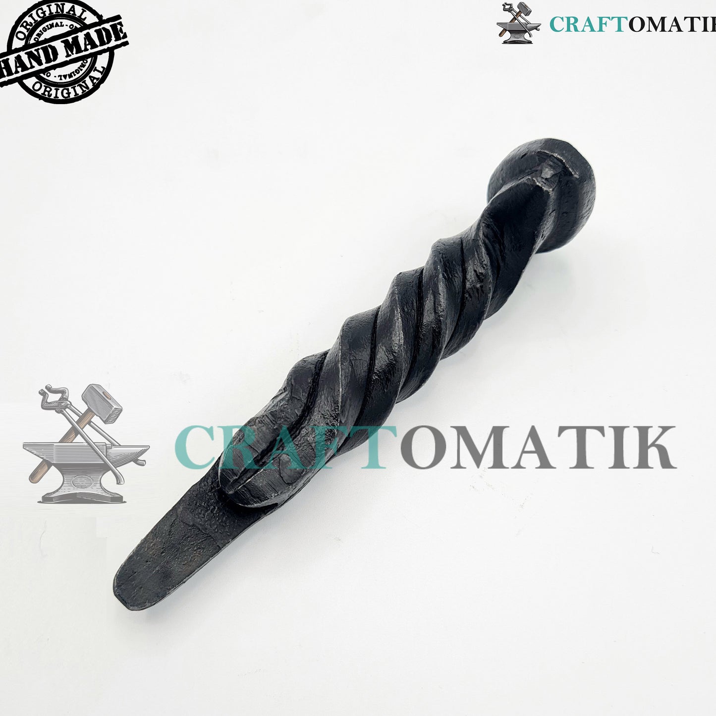 Hand-forged Bottle Opener | Twisted Wrought Iron Cap Opener | Middle Ages style | HFCS05