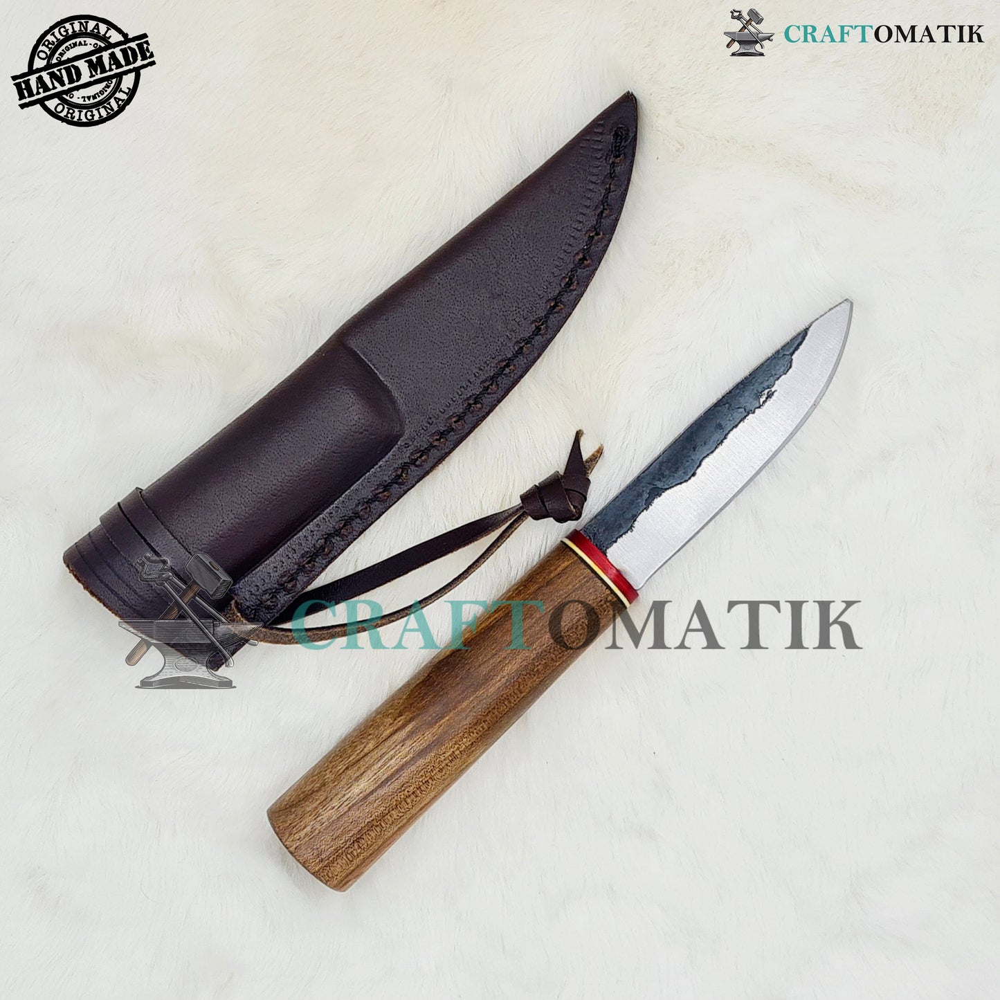 Medieval Celtic knife | Handmade Viking knife 20 cm | Carbon steel blade Garden Camping knife | leather cover | LARP | HFK28