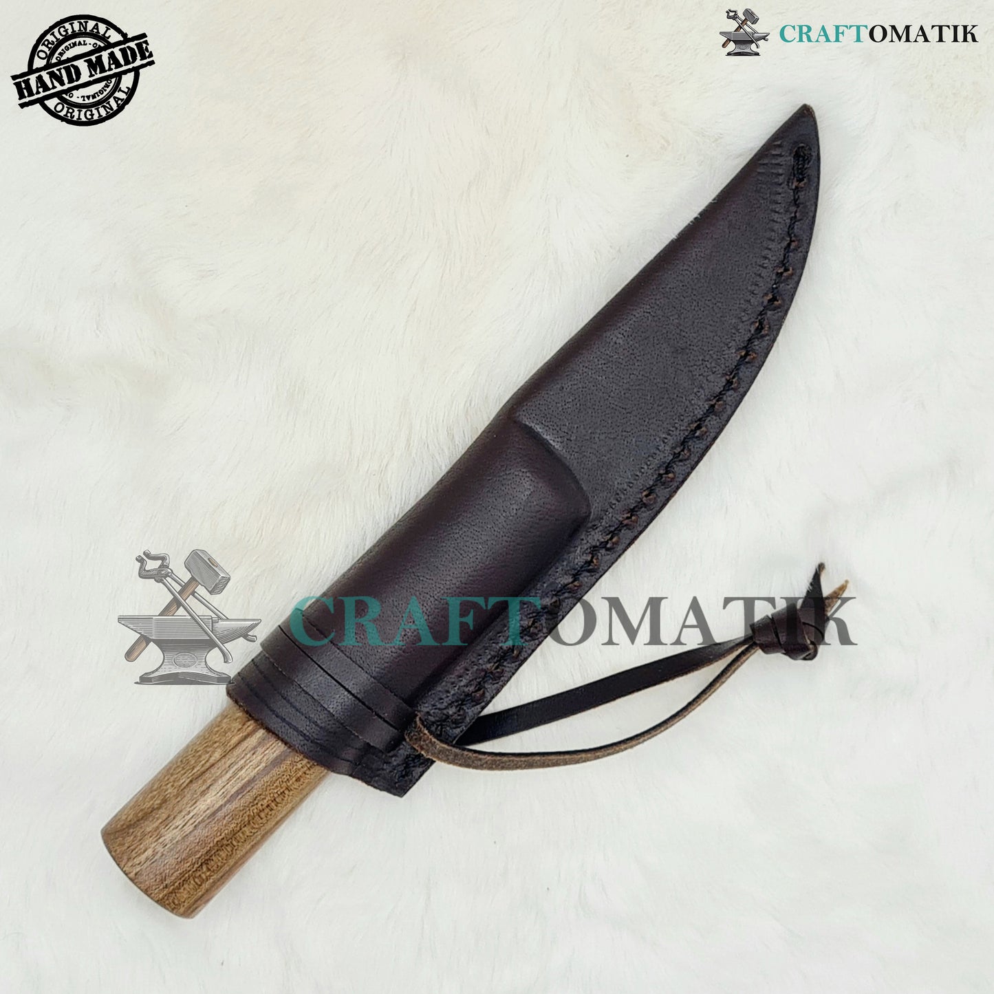 Medieval Celtic knife | Handmade Viking knife 20 cm | Carbon steel blade Garden Camping knife | leather cover | LARP | HFK28