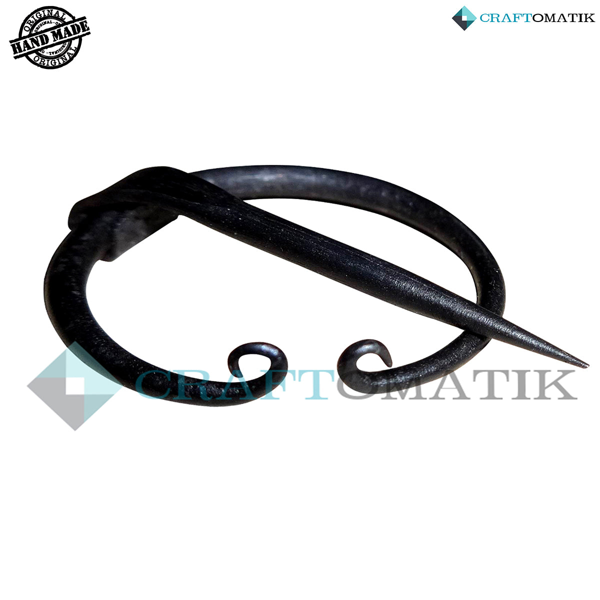 Mittelalterliche Brosche | Schmiedeeiserner Ring und Nadel | Handgefertigte Wikinger LARP Fibel Ringverschluss Kleidungsnadel | HFRC05