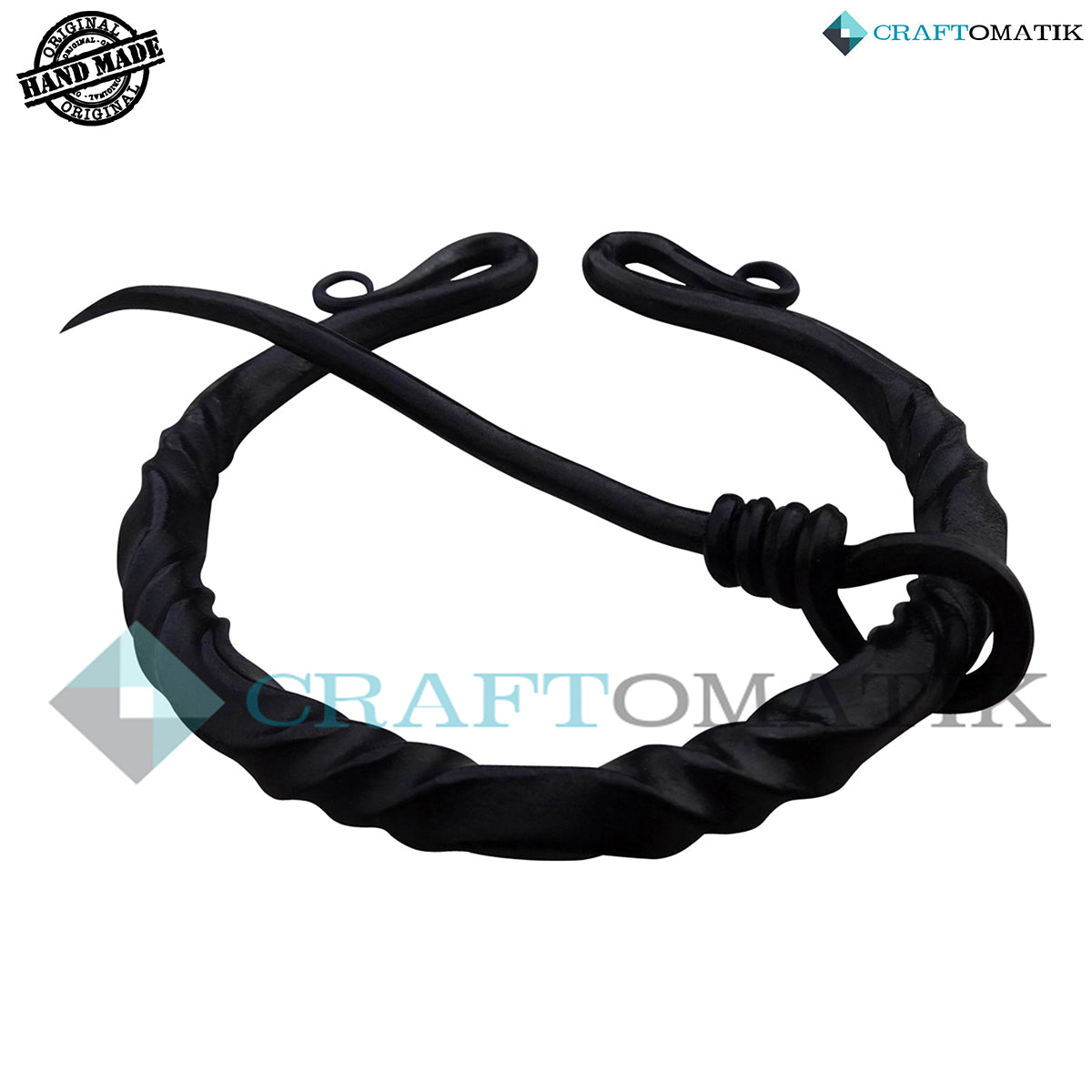 Mittelalterliche Brosche | Schmiedeeiserner Ring und Nadel | Handgefertigte Wikinger LARP Fibel Ringverschluss Kleidungsnadel | HFRC09