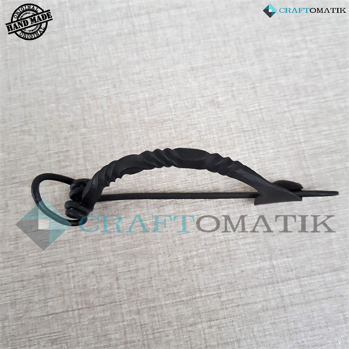 Medieval Brooch | Wrought Iron Ring and Needle | Handmade Viking LARP Fibula Ring Clasp Garment Pin | HFRC20