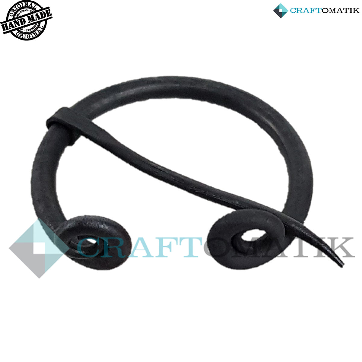 Medieval Brooch | Wrought Iron Ring and Needle | Handmade Viking LARP Fibula Ring Clasp Garment Pin | HFRC22