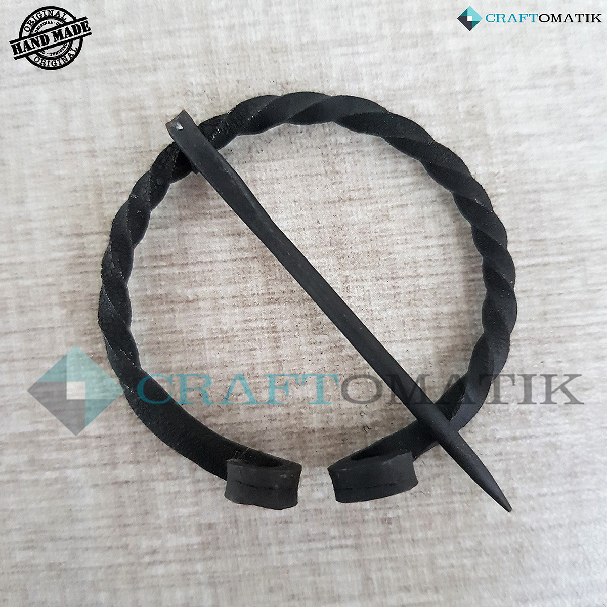 Medieval Brooch | Wrought Iron Ring and Needle | Handmade Viking LARP Fibula Ring Clasp Garment Pin | HFRC23
