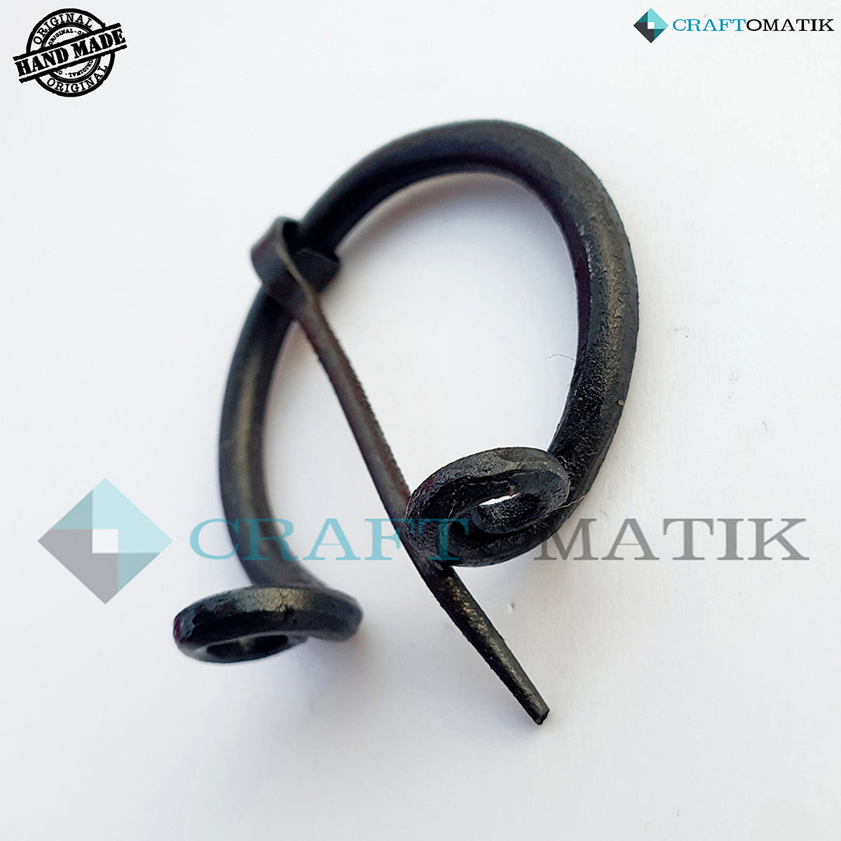 Mittelalterliche Brosche | Schmiedeeiserner Ring und Nadel | Handgefertigte Wikinger LARP Fibel Ringverschluss Kleidungsnadel | HFRC26