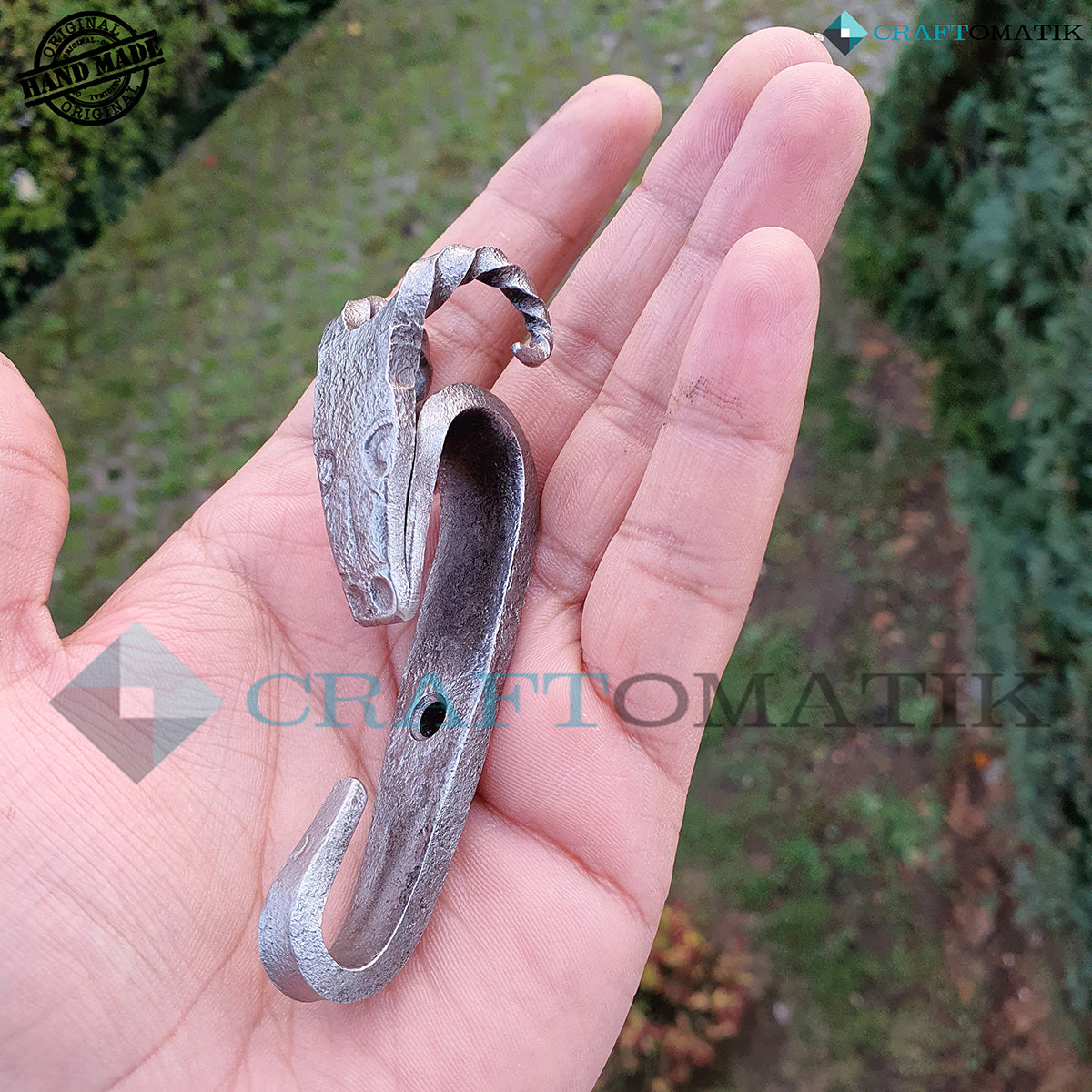 Handgeschmiedet Widderkopf Haken - II