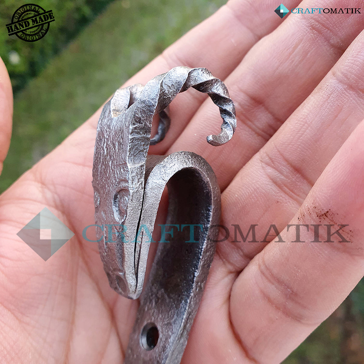 Handgeschmiedet Widderkopf Haken - II