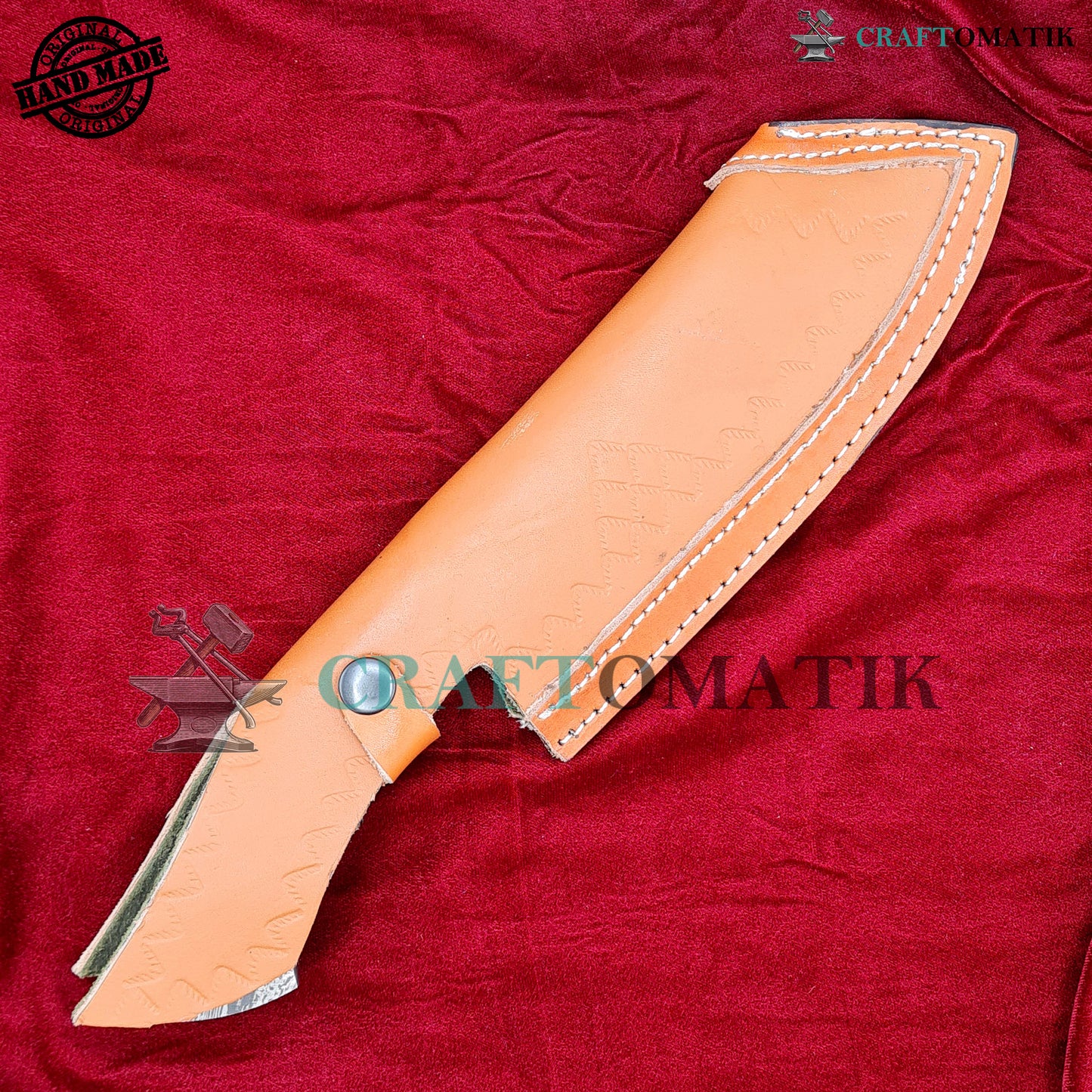 Damascus Steel Cleaver | Kitchen Chef Cleaver | Handmade Butcher Meat Cleaver | Ram Horn Grip | KC06