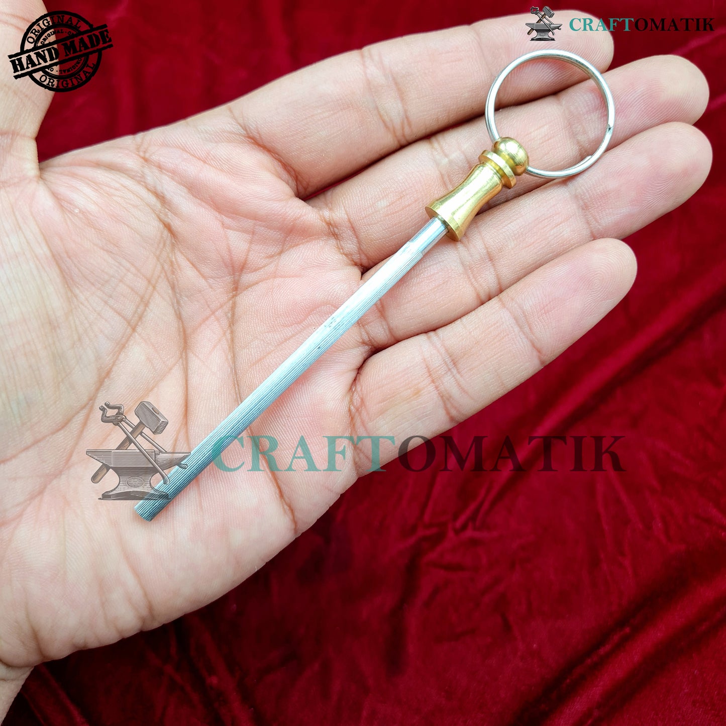 Knife sharpener rod | Key chain knife sharpener | EDC Pocket Keychain Laguiole sharpening rod | KS01