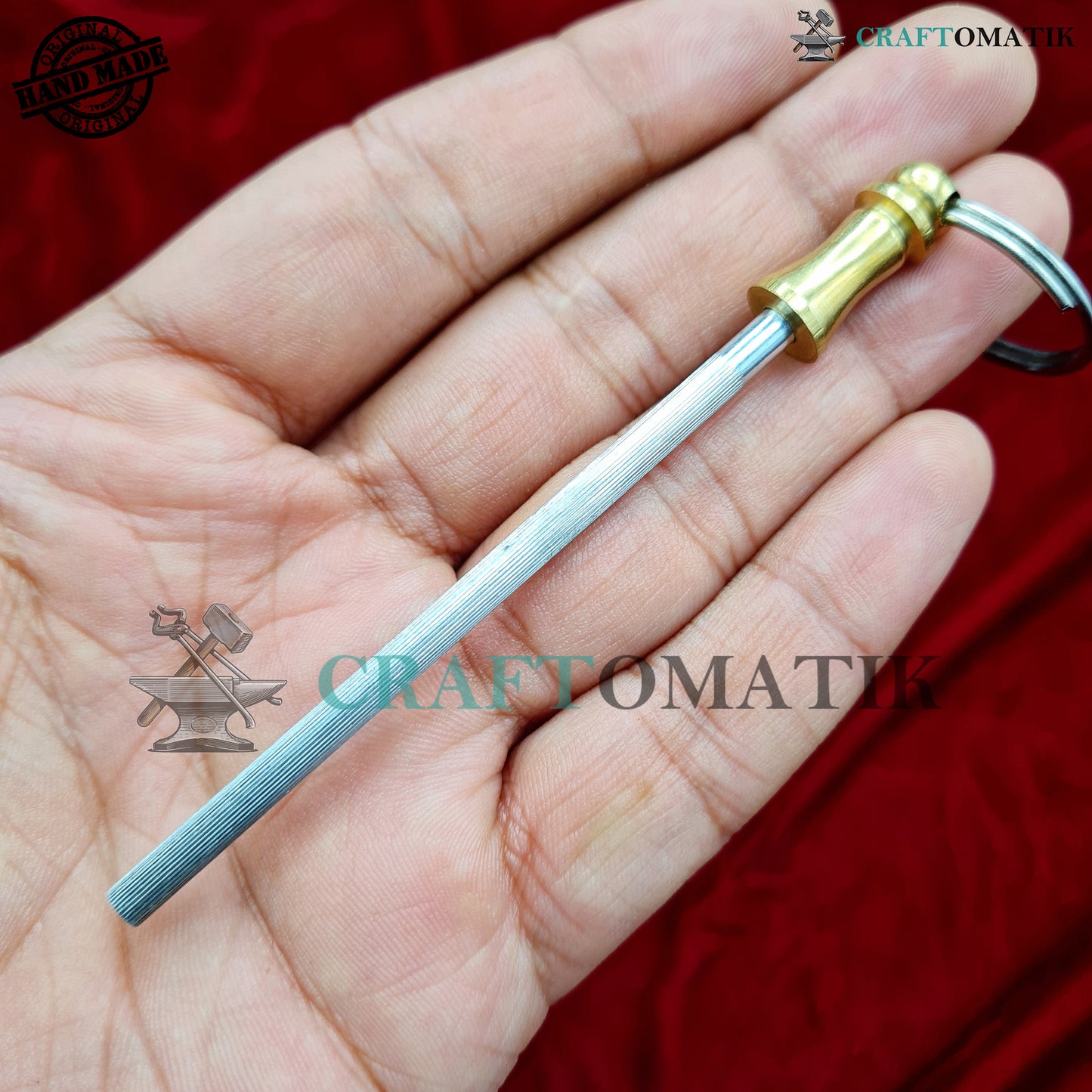Knife sharpener rod | Key chain knife sharpener | EDC Pocket Keychain Laguiole sharpening rod | KS01