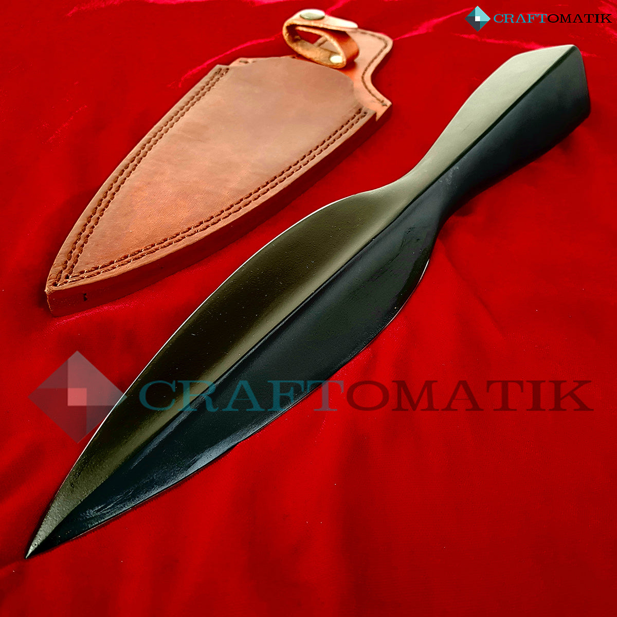 Schwarz Eber-Saufeder Spitze -(34 cm)