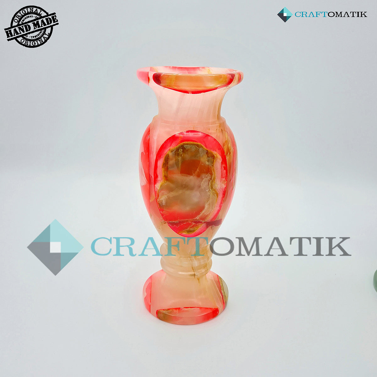 Royal Marble Vase | Blumentopf | Marmorstein 1,1 kg | Handgefertigt | VS01-PK