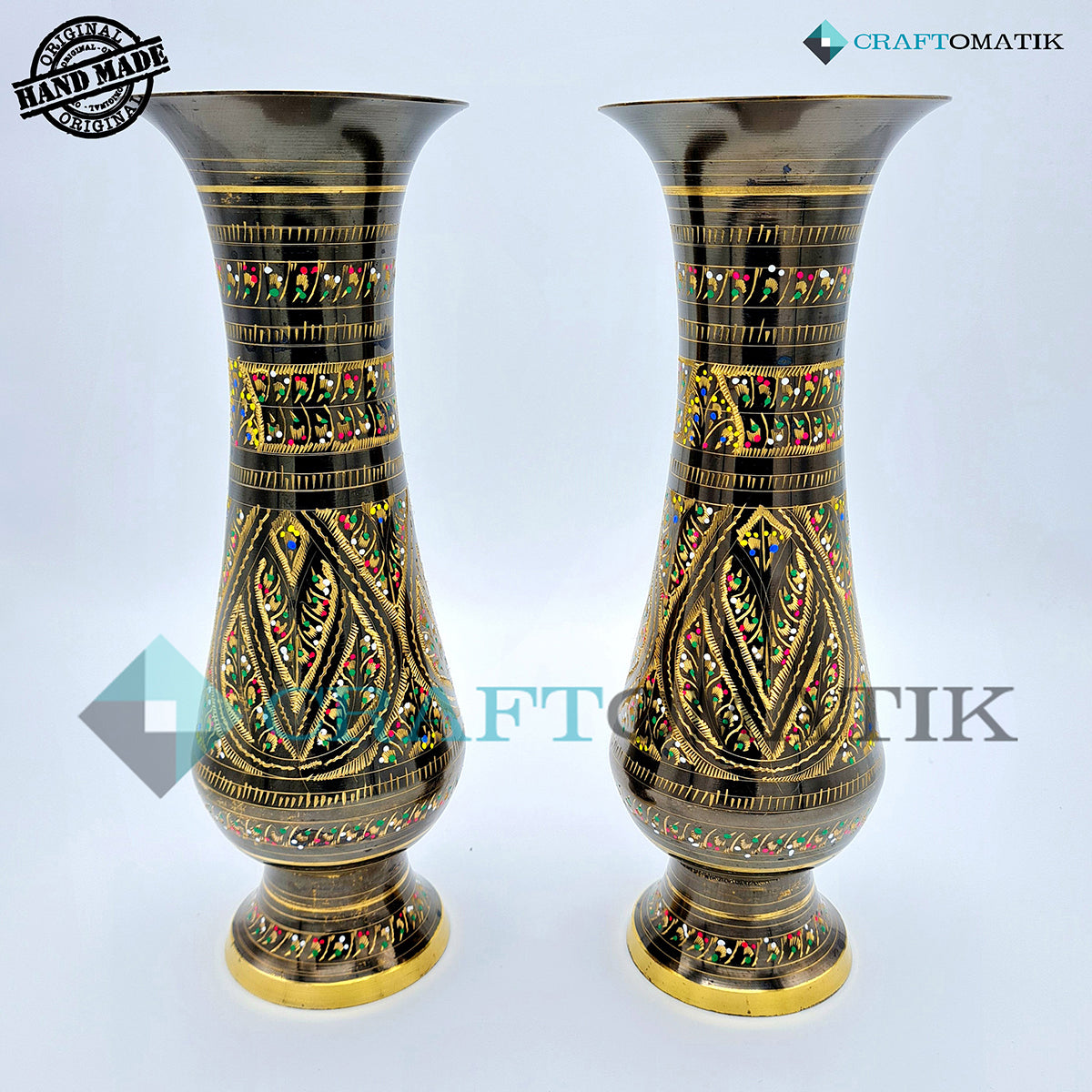 Royal Vase Geschenkset | Blumentöpfe | Messinggravur | Handgefertigt | VS02
