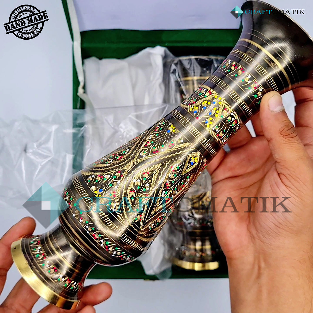 Royal Vase Geschenkset | Blumentöpfe | Messinggravur | Handgefertigt | VS02