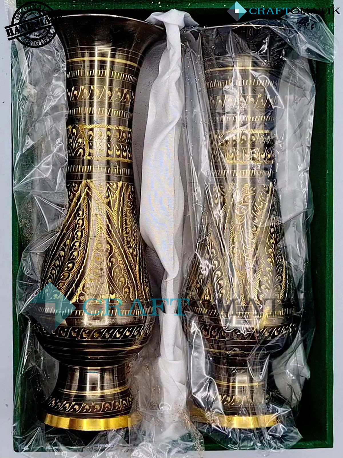 Royal Vase Geschenkset | Blumentöpfe | Messinggravur | Handgefertigt | VS05