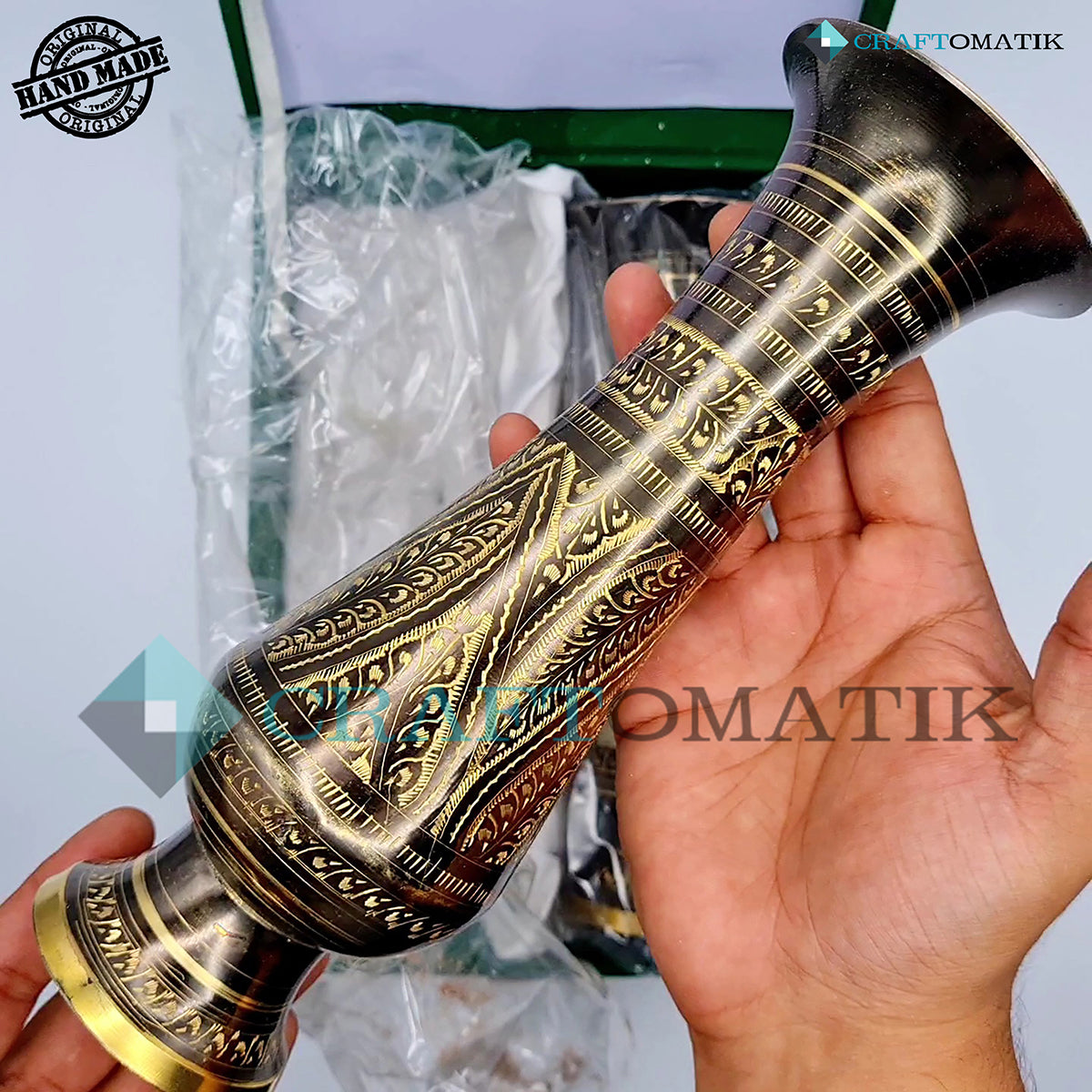 Royal Vase Geschenkset | Blumentöpfe | Messinggravur | Handgefertigt | VS05