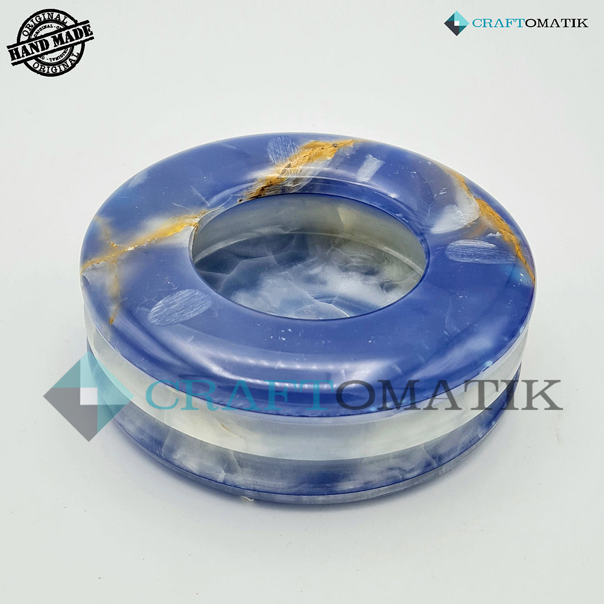 Royal Ash Tray | Marble Stone 500g | Hand made | AT01-BL