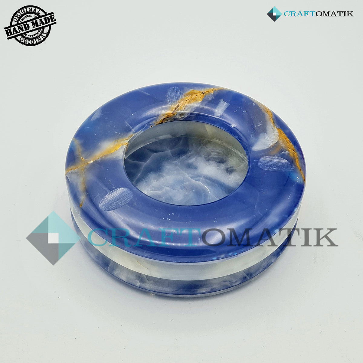 Royal Ash Tray | Marble Stone 500g | Hand made | AT01-BL