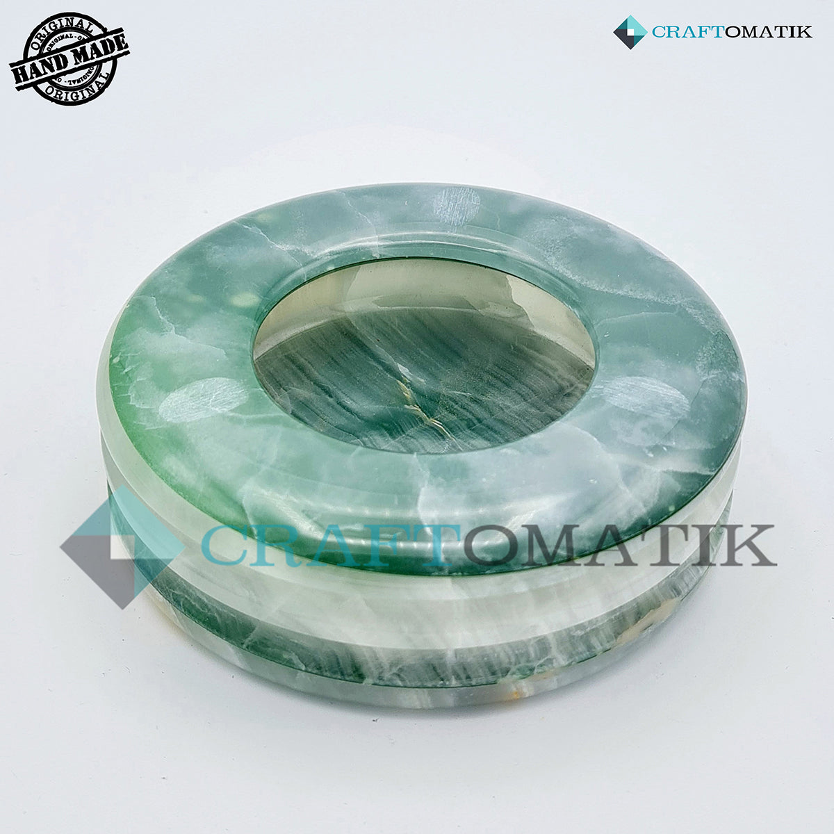 Royal Ash Tray | Marble Stone 500g | Hand made | AT01-GN