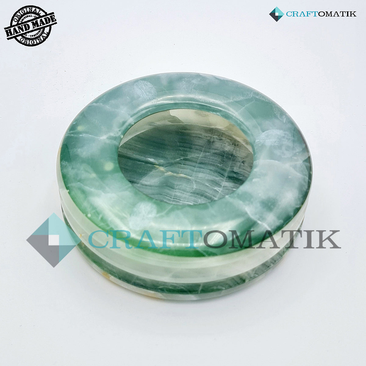 Royal Ash Tray | Marble Stone 500g | Hand made | AT01-GN