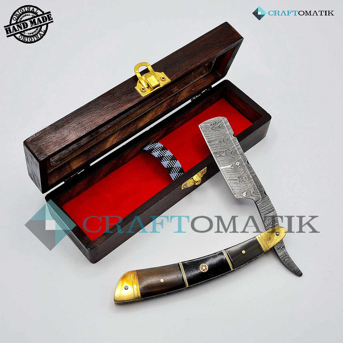 Damascus Steel Barber Razor Giftset - DBR34