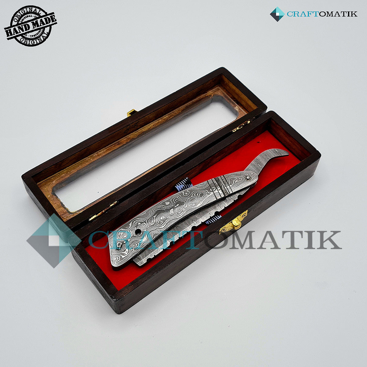 Damascus Steel Barber Razor Giftset - DBR38