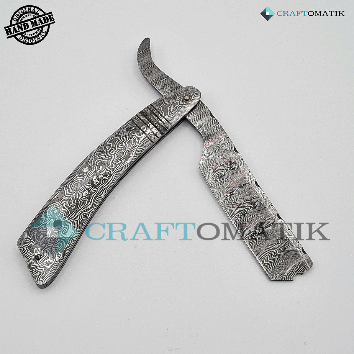 Damascus Steel Barber Razor Giftset - DBR38