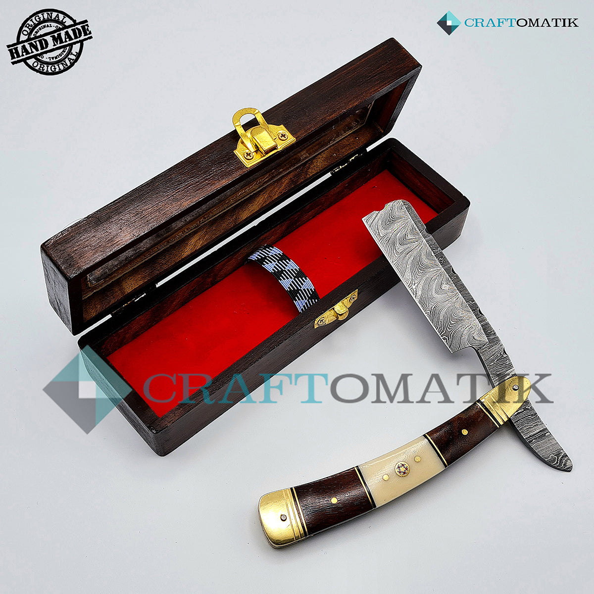 Damascus Steel Barber Razor Giftset - DBR39